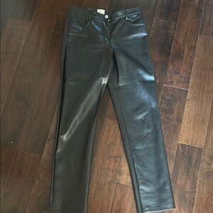 Aritzia Melina low rise wide leg pants leather